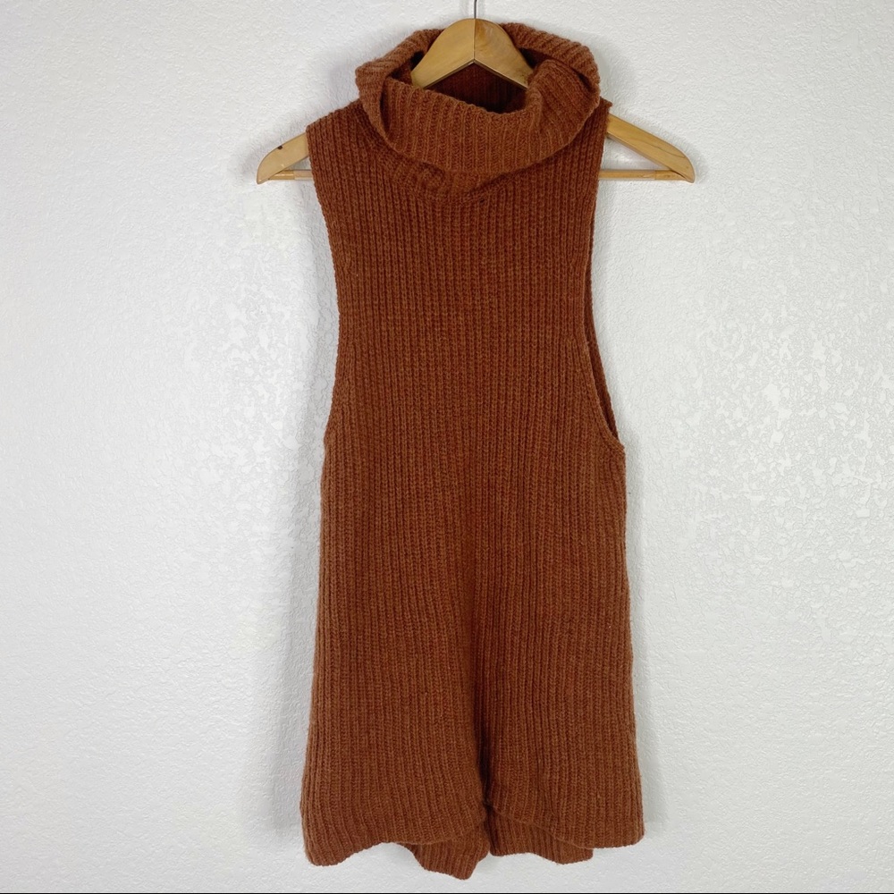 Free People Orange Wool Blend Turtleneck Sweater - Picture 4 of 12